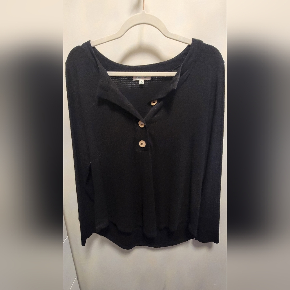 Women's Black Cardigan with Button Detail